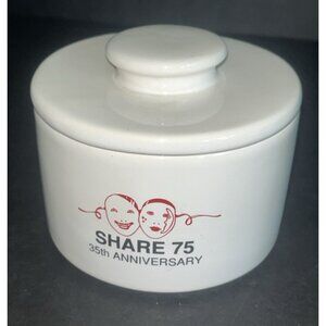 1990s VTG IBM SHARE 75 Sugar Bowl Trinket Dish 35th Anniversary Lid Office Talk